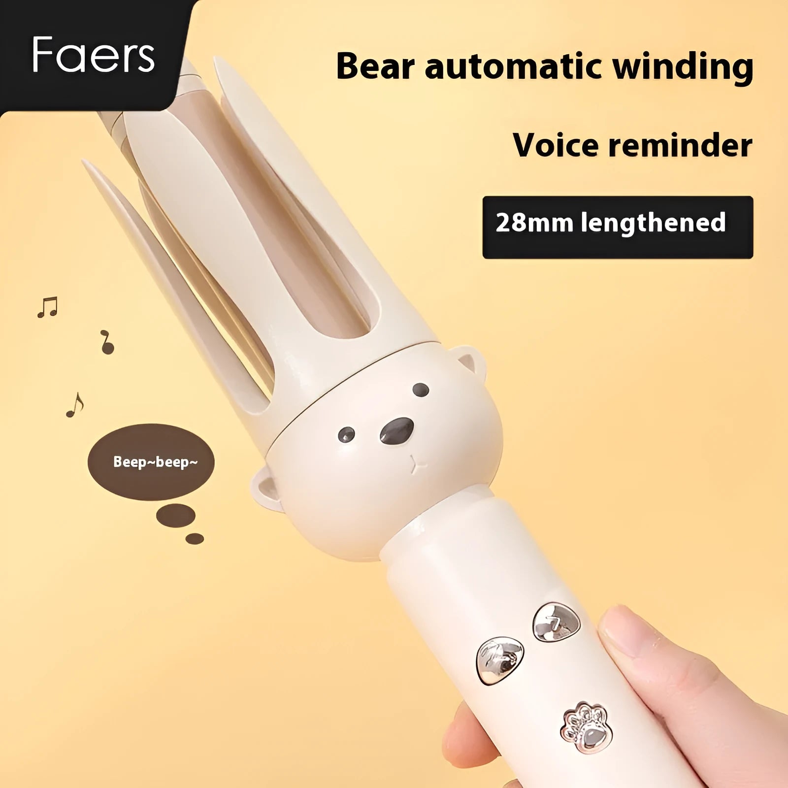 Beige anion automatic hair curler FS-H208 model with curling wand