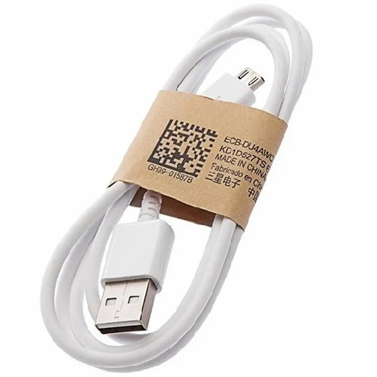 Black and white Android Micro USB data cables with 1m length for phone charging and data transfer