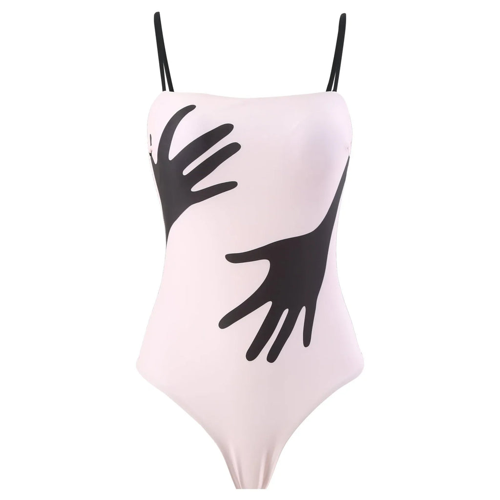 Women's one-piece bikini swimsuit with tulle skirt in polyester fabric