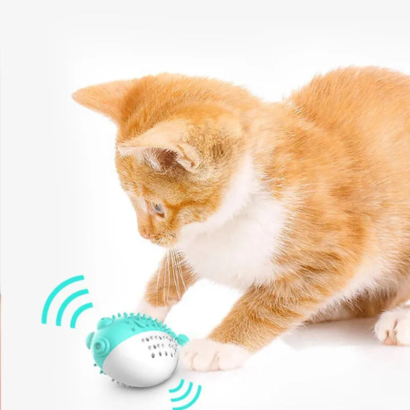 Silicone fish-shaped chew toy for cats in four colour options