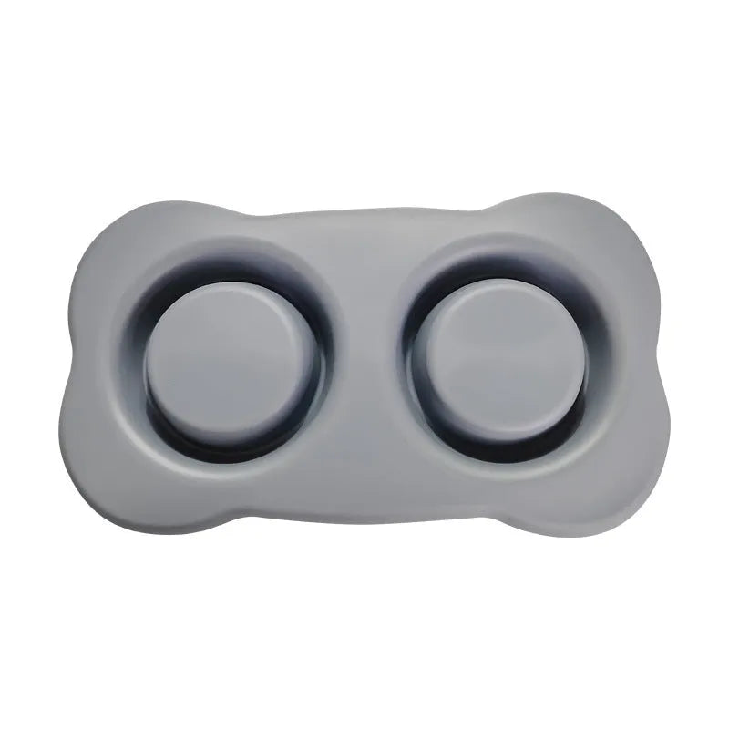 Large silicone dog bowl with stainless steel interior in choice of five colours