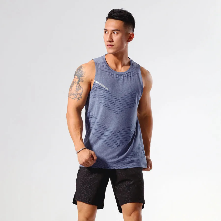 Men's solid colour quick-drying sports tank top for summer outdoor training
