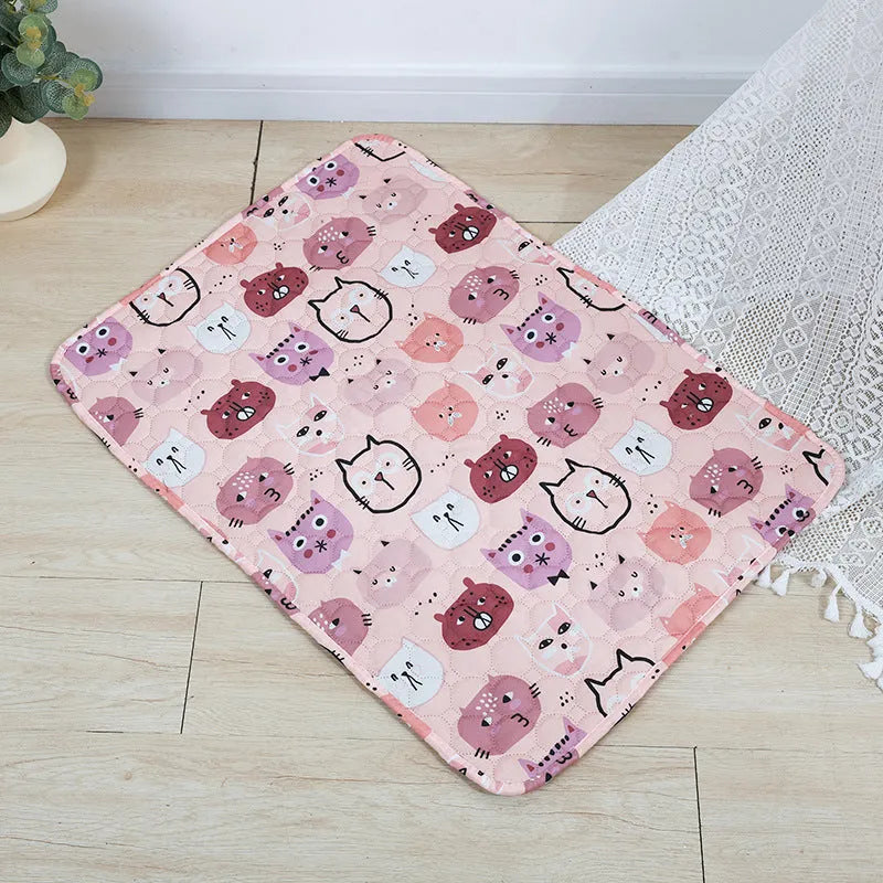 Washable waterproof dog urine pad in animal print design with non-slip base