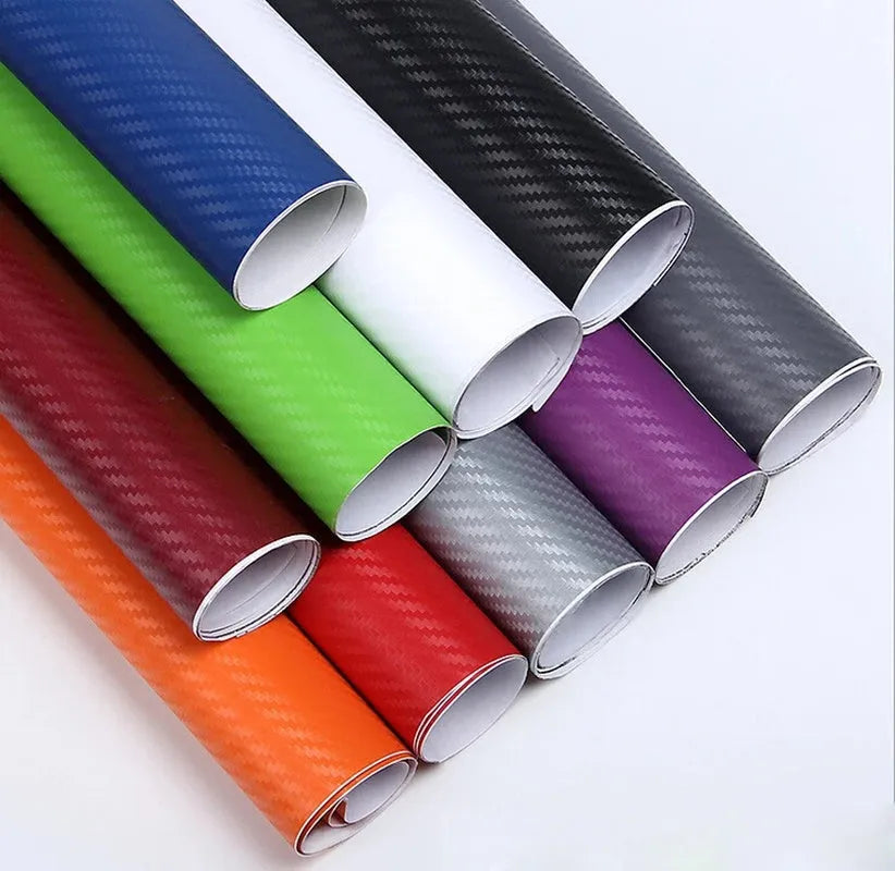 Carbon fibre vinyl sticker roll in eight colours for car decoration