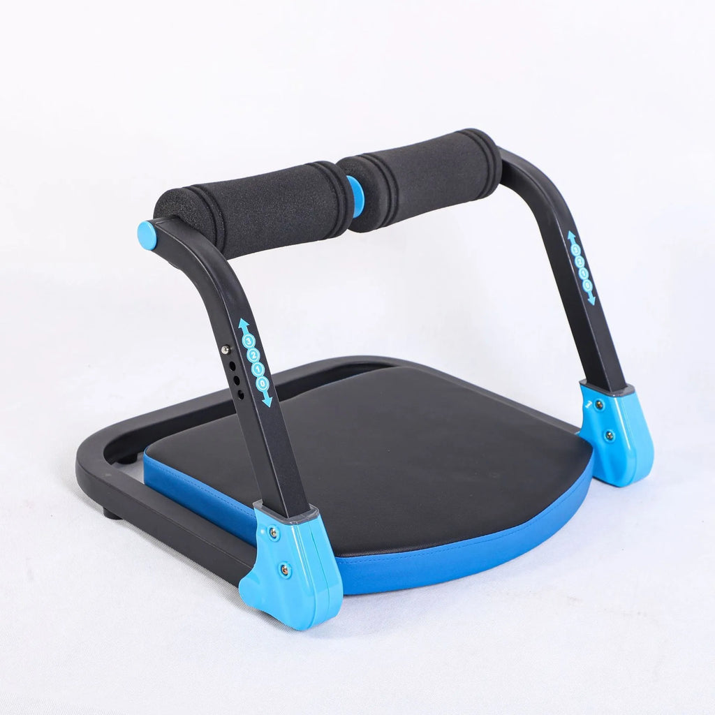 Mini abdominal fitness device in red or sky blue for home and office workouts