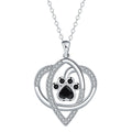 Copper necklace with dog and cat paw print pendant on cross chain