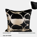 Black gold abstract pattern cushion pillow with removable cover in three size options