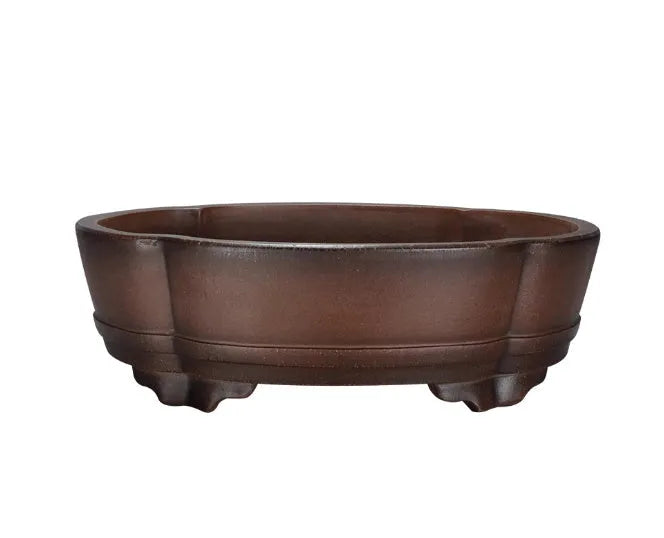 Classical rectangular purple clay flower pot for plants, 50 cm long, 39 cm wide, 16 cm high.