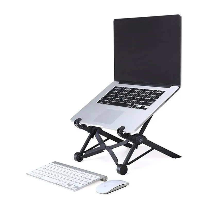 Portable folding computer bracket in sagacious black with carrying case and 40cm dimensions
