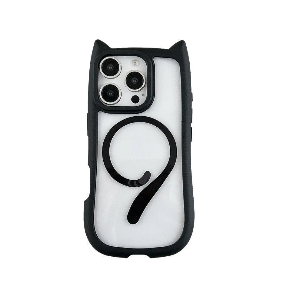 Transparent acrylic TPU phone case for IPhone 17 showing shockproof protection and magnetic feature