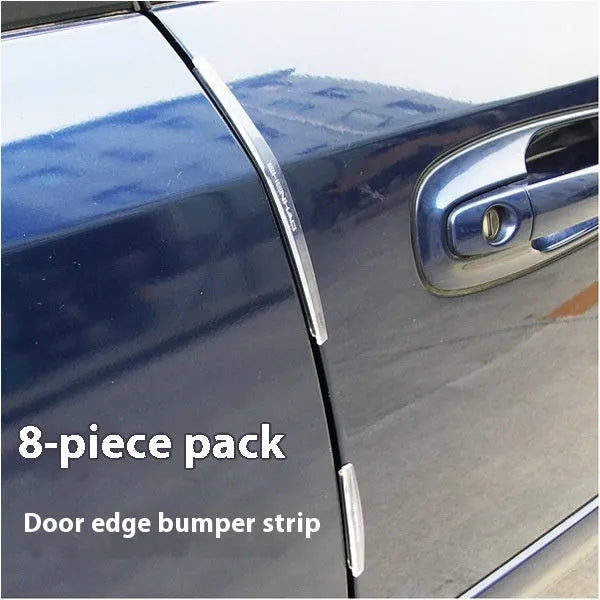 White plastic adhesive car door edge protection bumper strip roll.