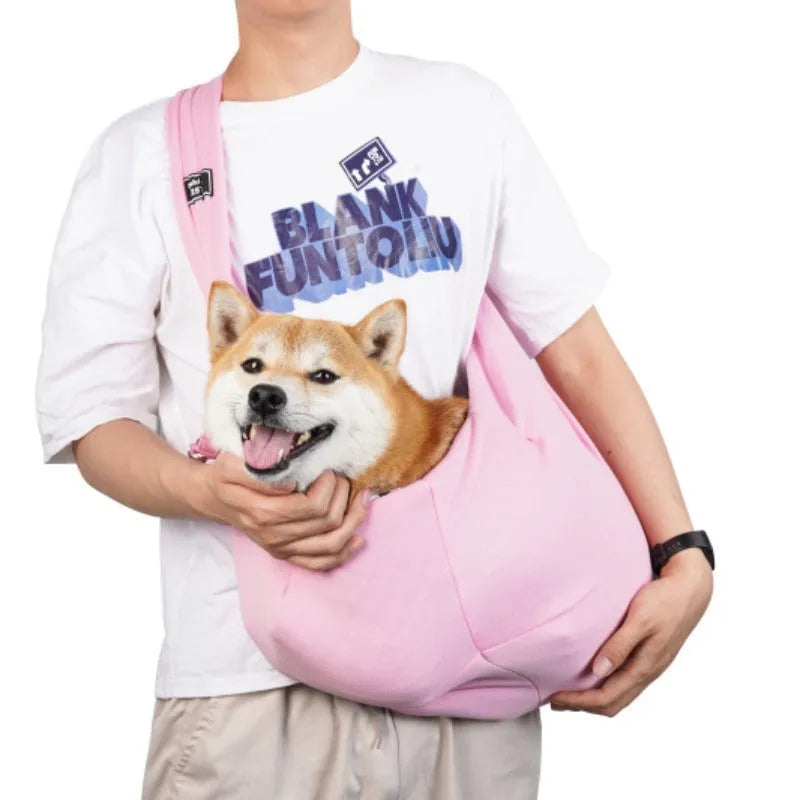 Cat messenger bag in folded and unfolded positions showing large capacity interior and adjustable shoulder strap