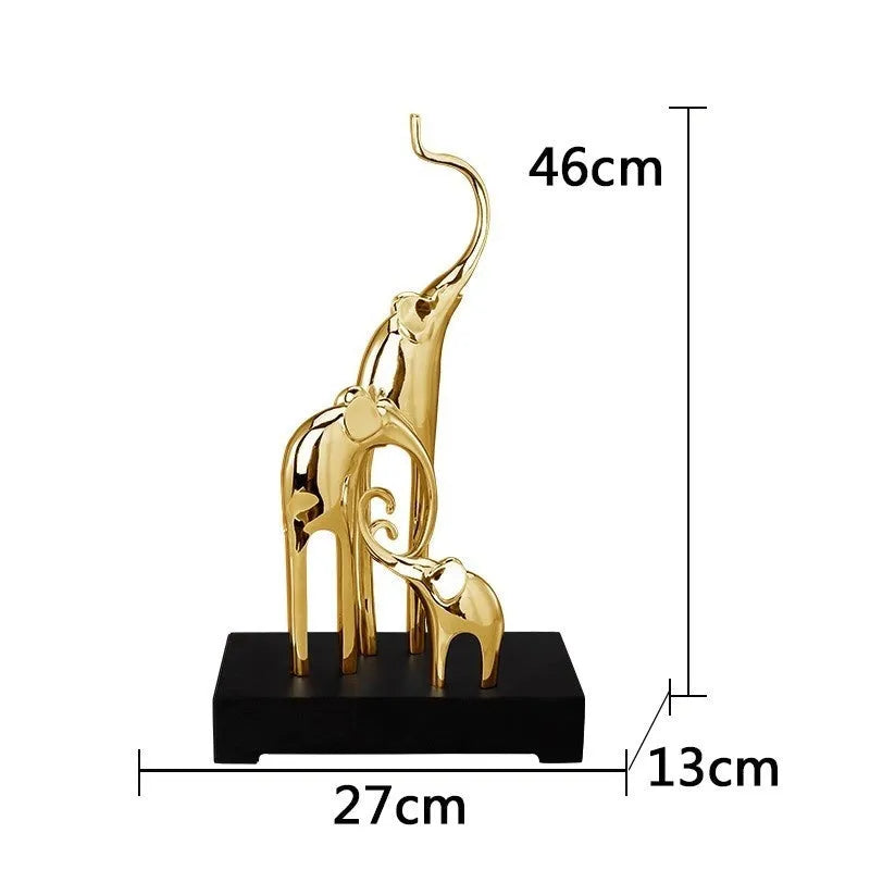 European style resin elephant decorative ornament in bright gold, rose gold, silver, or retro colour finish.