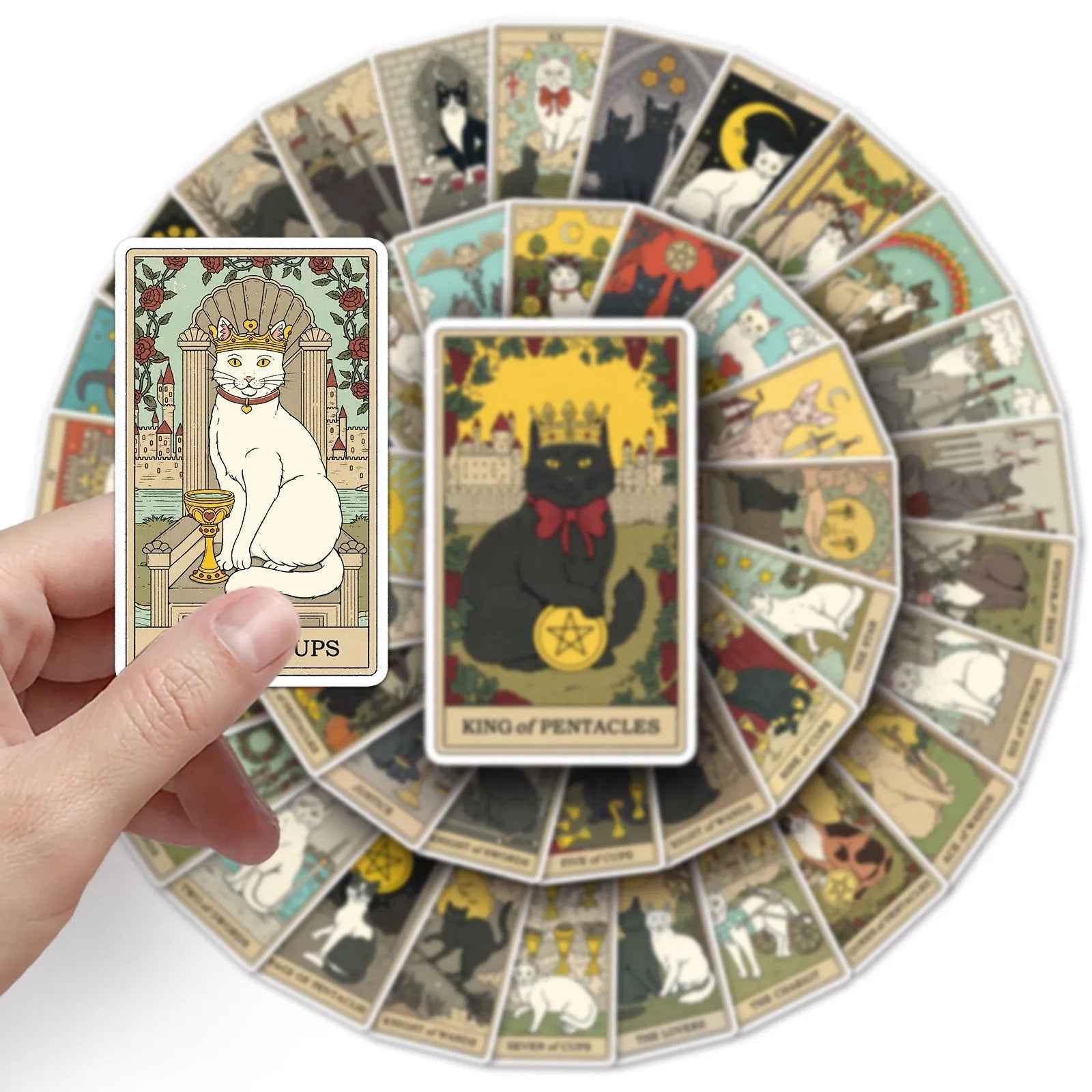 78-piece creative graffiti waterproof luggage sticker set with tarot card design in cute style