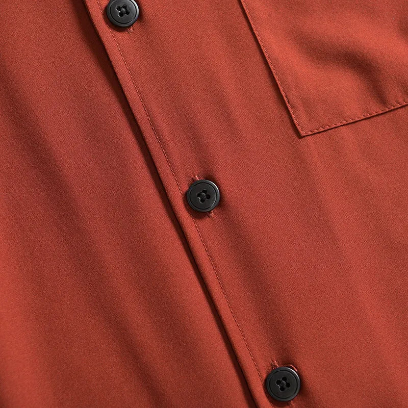 Men's lightweight pure cotton short sleeve shirt in loose fit cardigan style