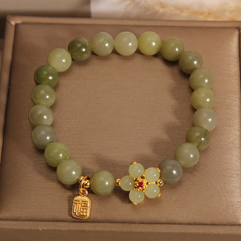 Women's alloy bracelet with gray jade colour tone, casual style jewellery