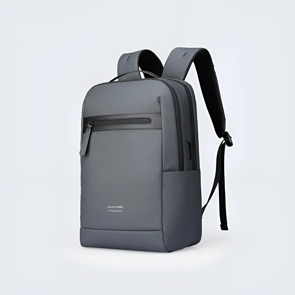 Graphite grey business backpack with USB charging port and Oxford cloth material