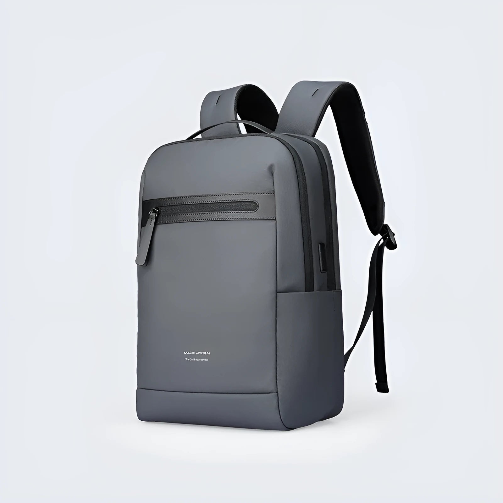 Graphite grey business backpack with USB charging port and Oxford cloth material