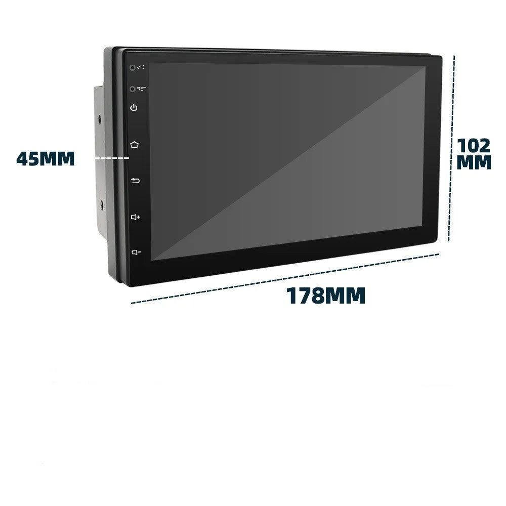 Black universal car MP5 navigation player with 7-inch screen for CarPlay and GPS.