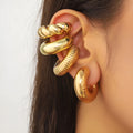 Geometric clip-on earrings set with four pieces in gold or silver colours, ins-style design