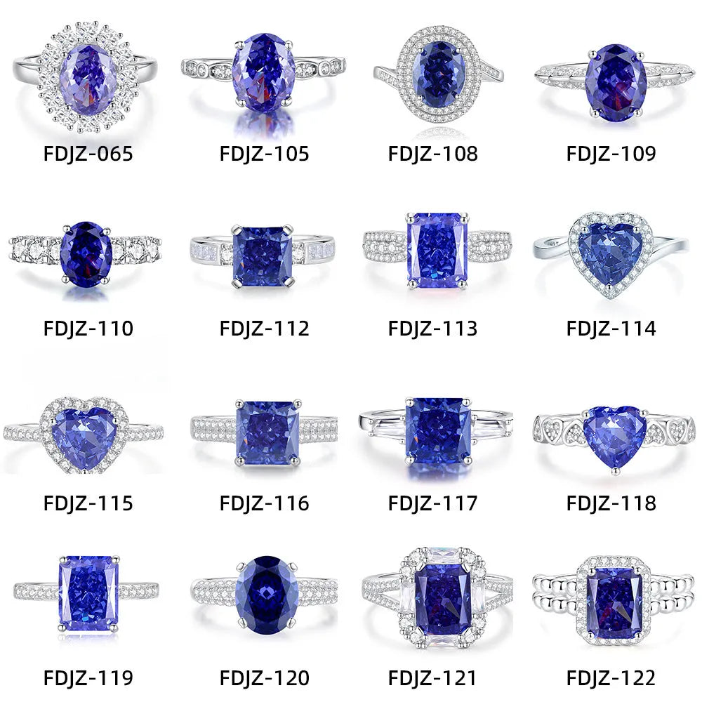Women's heart-shaped 925 sterling silver ring with colour zircon stones in tan sang variations