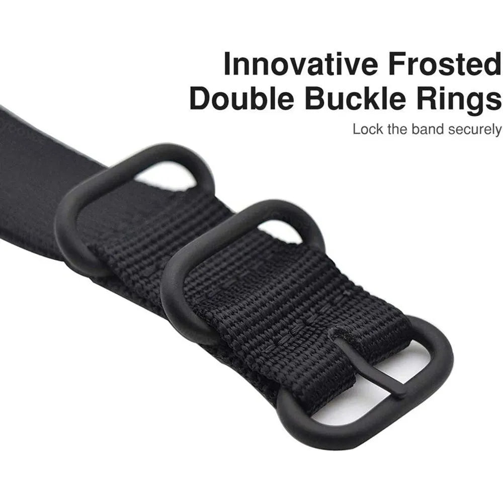 Army Green woven nylon three-ring buckle replacement strap for Fitbit Charge fitness tracker