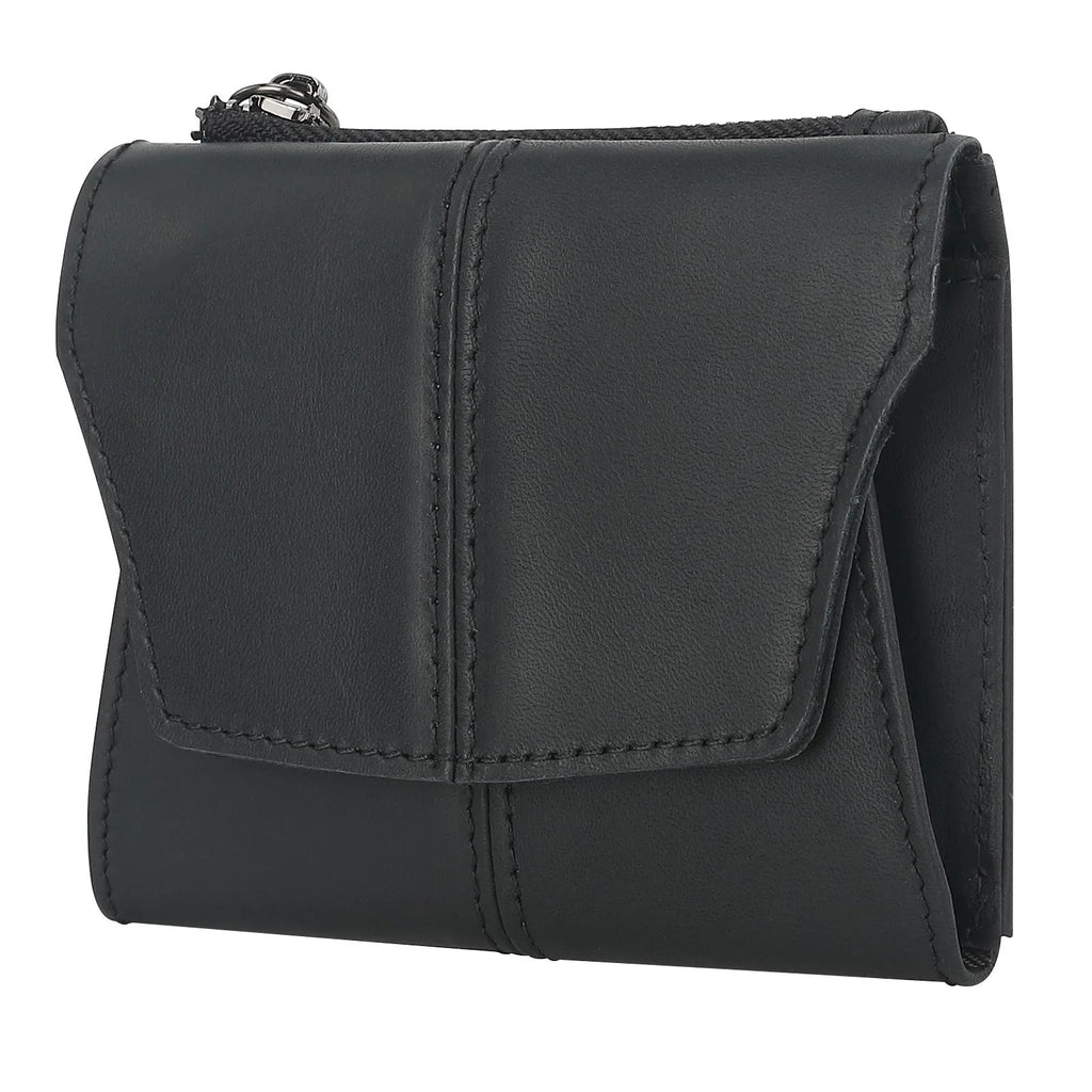 Cowhide coin purse with anti-theft lock in European and American retro style