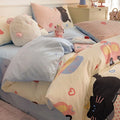 Cartoon dog print cotton bedding set including duvet cover and sheets in Animal World design