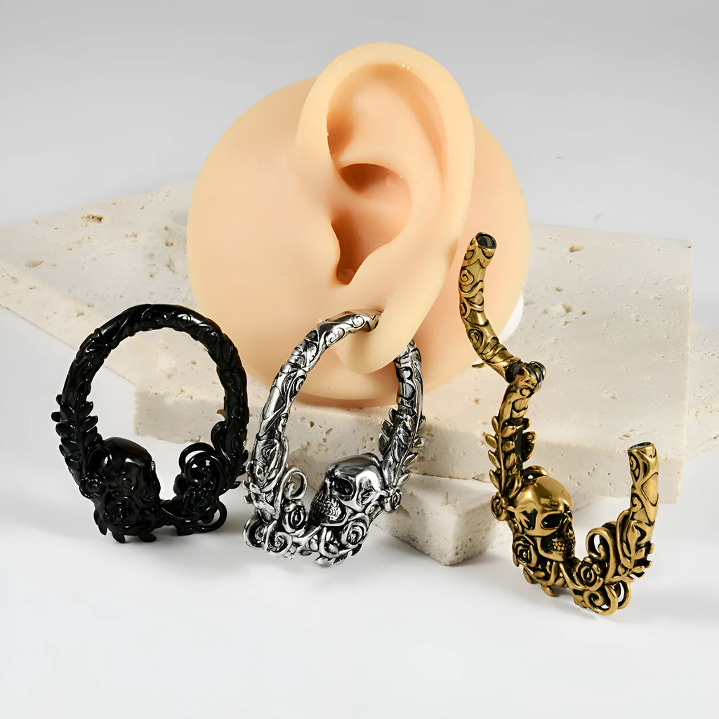 Stainless steel fashion earrings with electroplated totem pattern in various colour options
