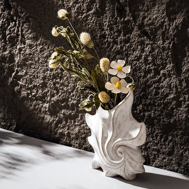 French art ceramic vase with coloured glaze finish in European retro design
