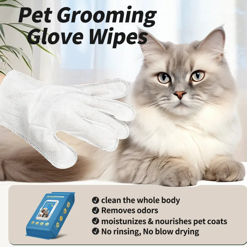 Disposable pet gloves for cat and dog bathing and grooming tasks in 20 piece pack