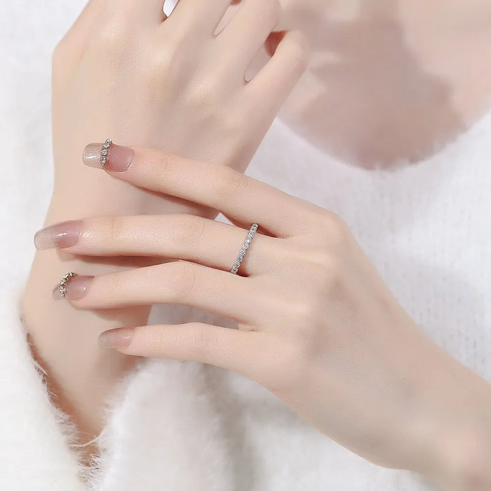 Women's open mouth ring with diamond tail design in geometric Korean style, electroplated white gold or yellow gold colour
