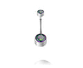 Titanium alloy double-headed zircon navel stud with internal threading in multiple colours