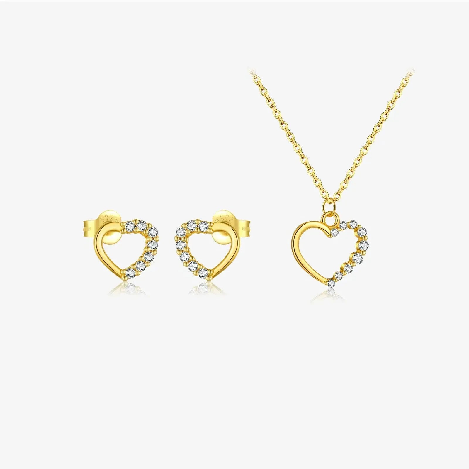 Close-up of a sterling silver hollow heart pendant necklace on a regular chain.