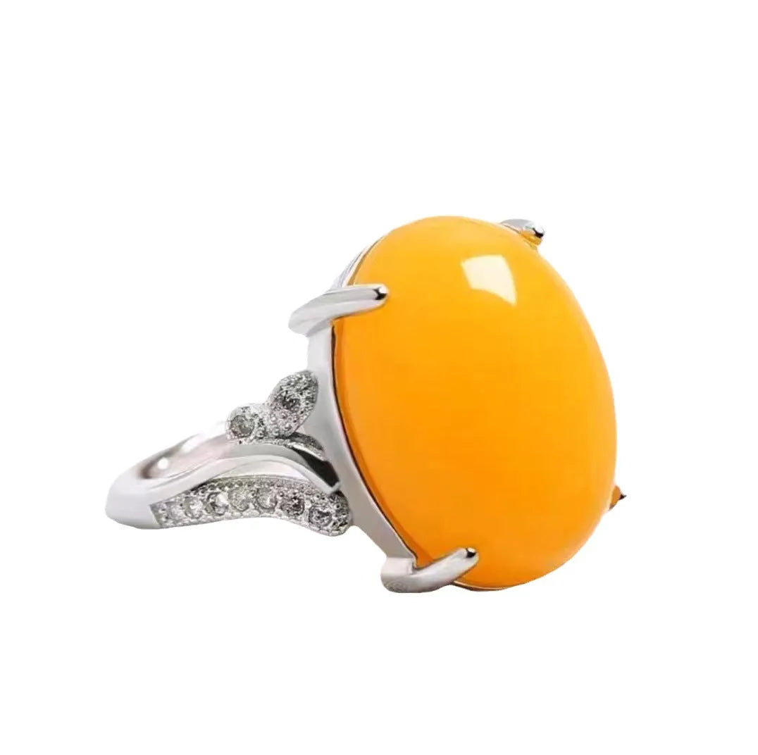 Adjustable natural sapphire ring with geometric ethnic design in five colour options