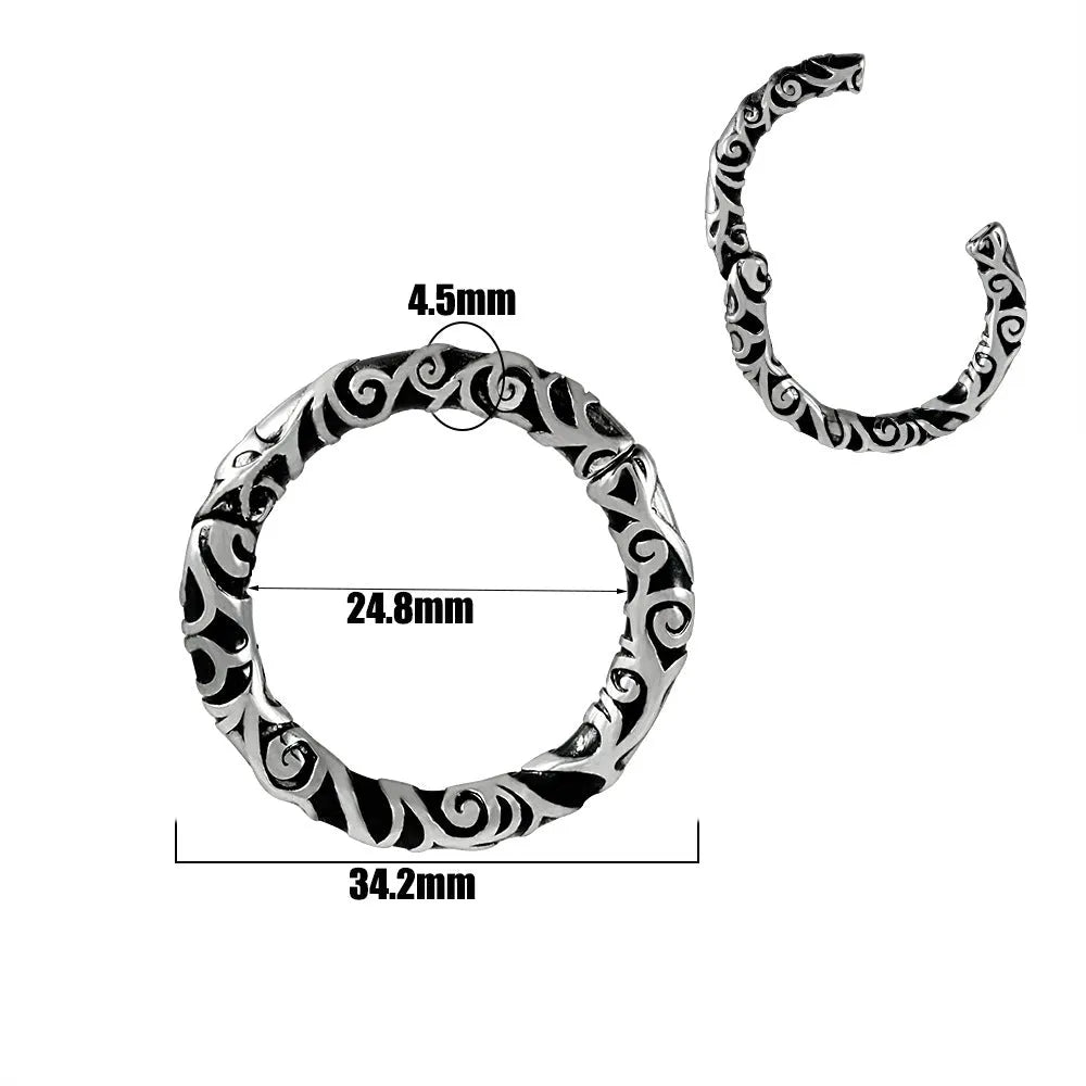 Stainless steel fashion earrings with electroplated totem pattern in various colour options