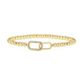 Adjustable stainless steel beaded bracelet with geometric round design in multiple colour options