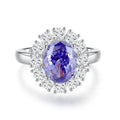 Women's heart-shaped 925 sterling silver ring with colour zircon stones in tan sang variations