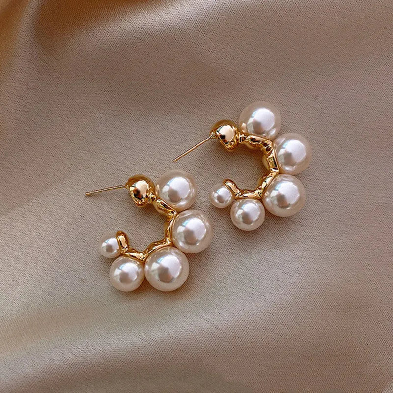 Red bell-shaped alloy earrings with hook fastener for women
