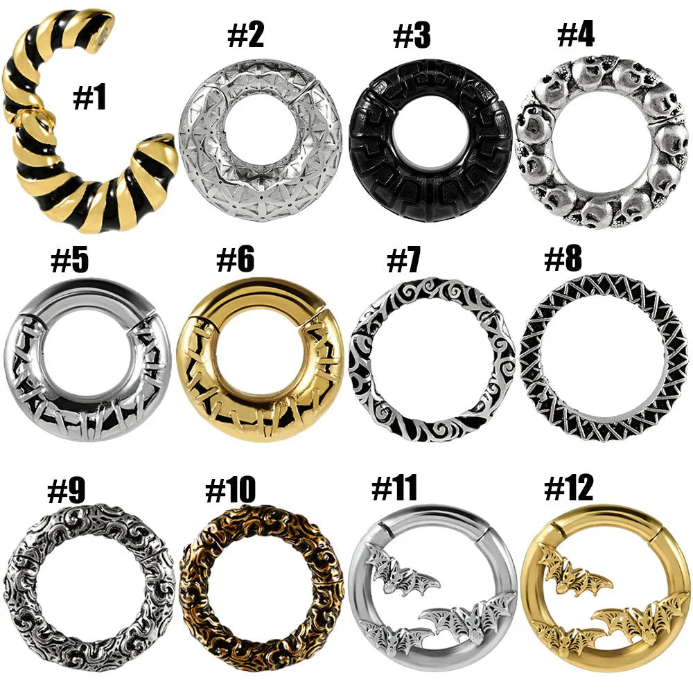 Stainless steel fashion earrings with electroplated totem pattern in various colour options