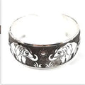 Miao ethnic carved open silver bracelet with Roman shape in turtle or elephant colour options