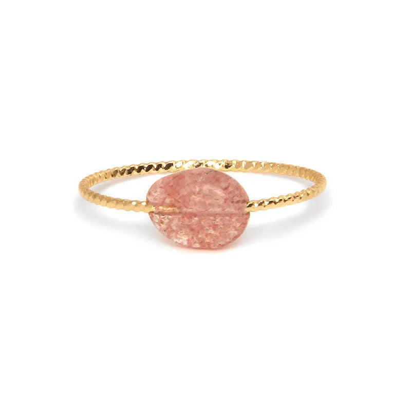 Women's geometric agate ring with coloured stone in original niche design