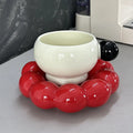 Nordic style ceramic coffee set with cup and dish in a solid colour, 250ml capacity.