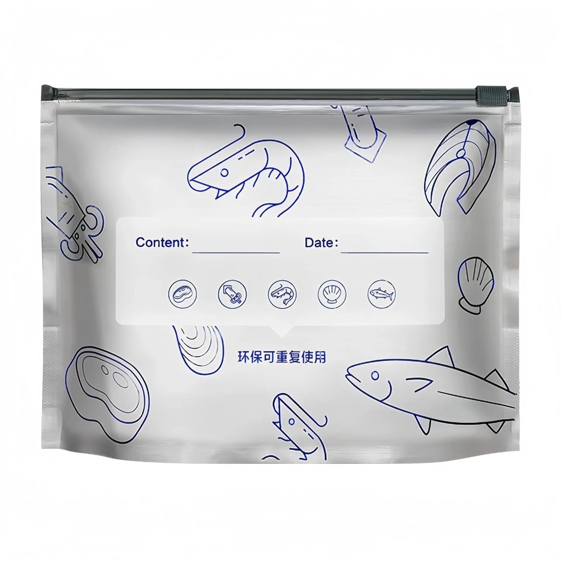 Aluminium foil sealed bags in three sizes for food storage with heat resistance properties