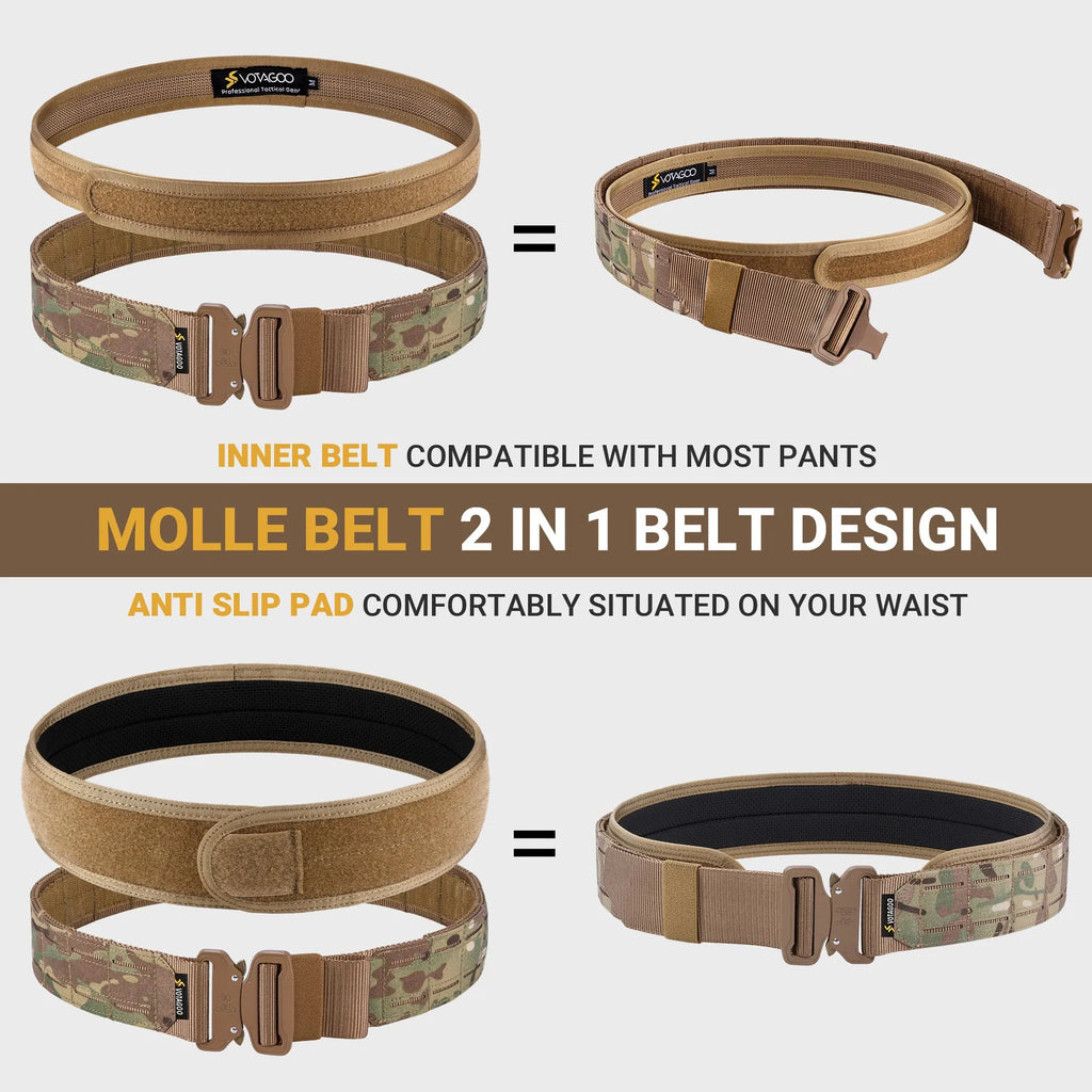 2-inch military waist seal belt with alloy quick-release buckle in CP camouflage colour