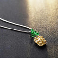Geometric pineapple charm necklace in silver tone with Korean fashion styling