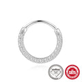 S925 sterling silver geometric petal stud earrings in platinum colour on ear.