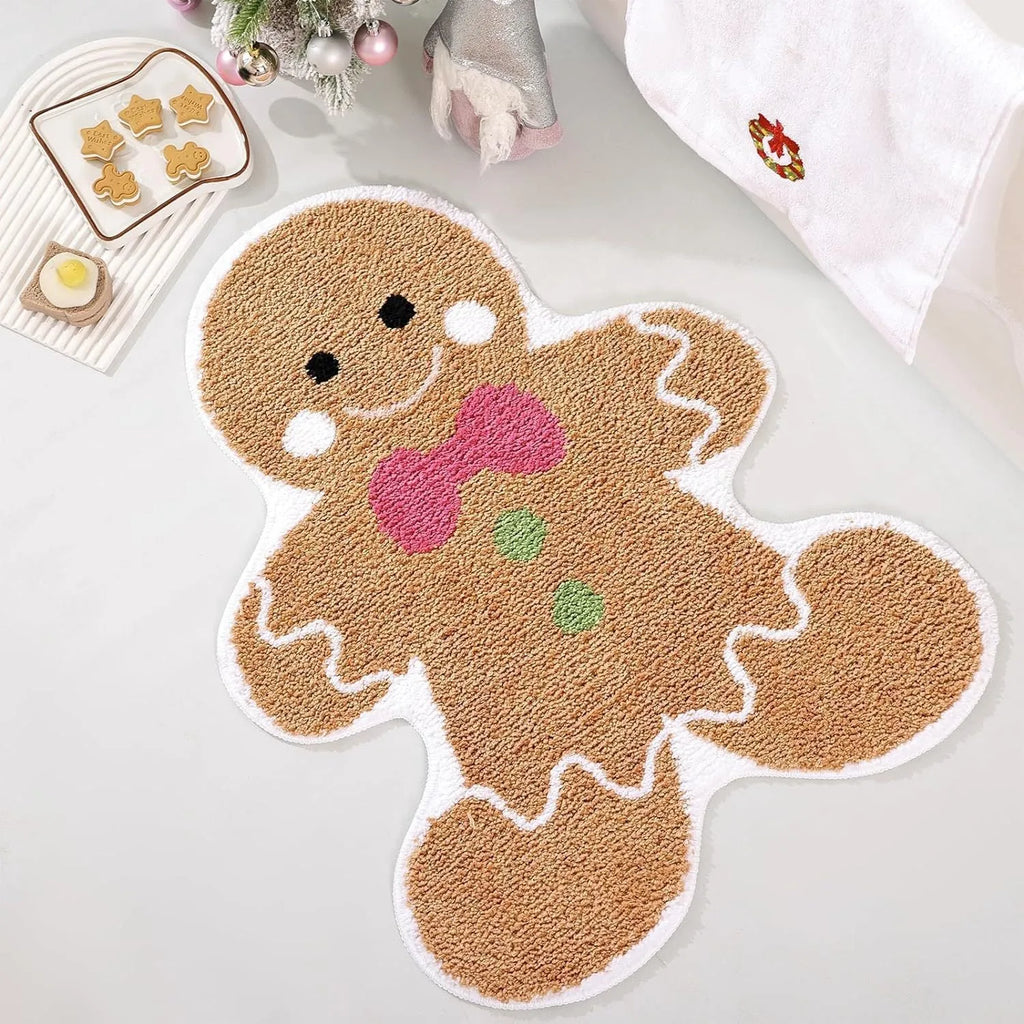 Christmas-themed cashmere hallway mat with abstract printed design and TPR backing in 50x80cm size