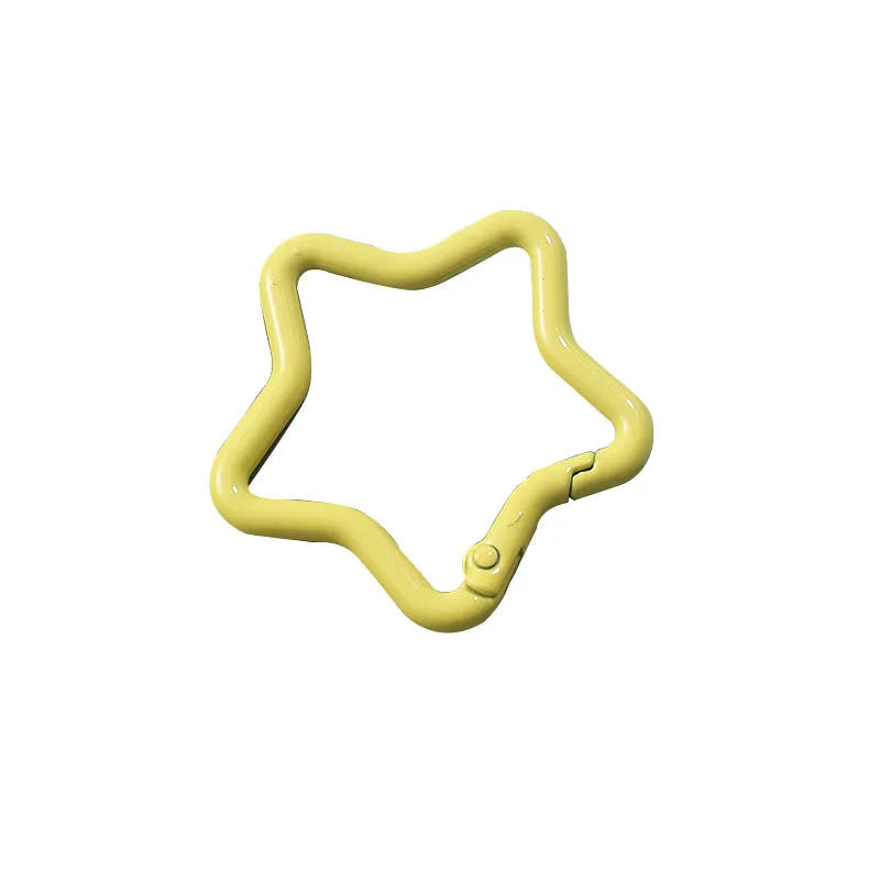 Zinc alloy five-pointed star keychain in multiple colour options