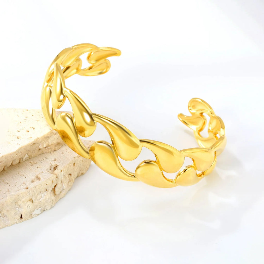 Men's adjustable stainless steel alloy bracelet in gold, silver, and black colour options.